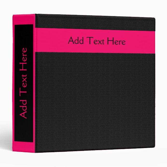 Bold Minimal Pink on Black Custom Binder (Front/Spine)