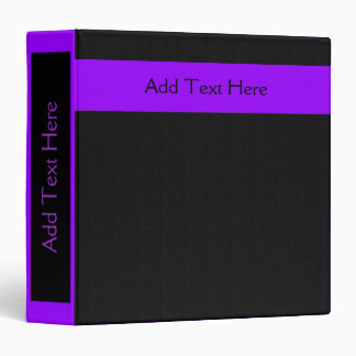 Bold Minimal Purple on Black Custom Binder