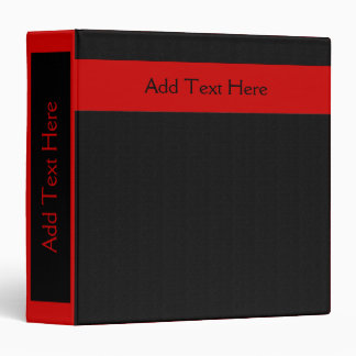 Bold Minimal Red on Black Custom Binder