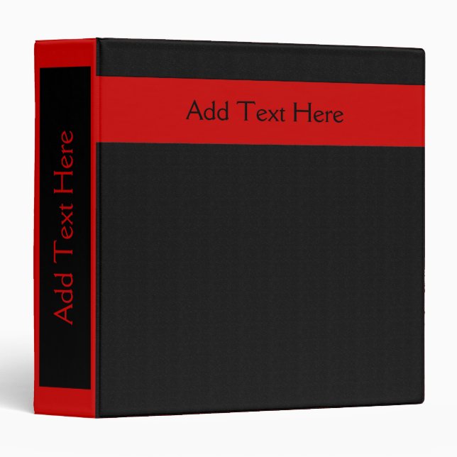 Bold Minimal Red on Black Custom Binder (Front/Spine)