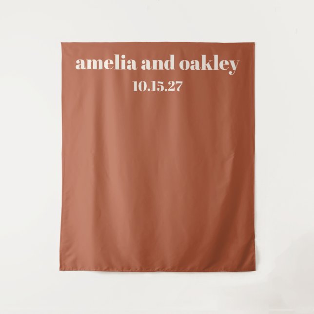 Bold Minimal Rust Fall Custom Wedding Backdrop (Front)