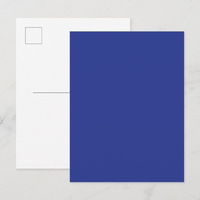 Bold Minimal Wedding Invite in Deep Blue (Front/Back)