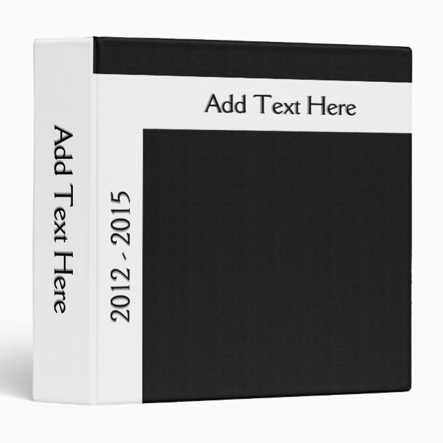 Bold Minimal White on Black Custom Binder (Front/Spine)