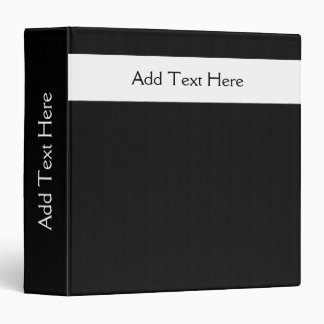 Bold Minimal White on Black Custom Binder