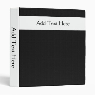 Bold Minimal White on Black Custom Binder