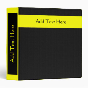 Bold Minimal Yellow on Black Custom Binder