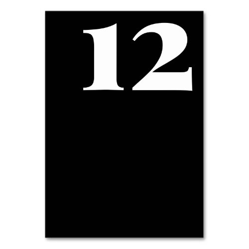 Bold Minimalist Big Numbers Black Wedding Table Number