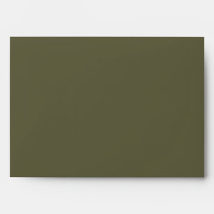 Bold Minimalist Boho Olive Green Simple Wedding Envelope