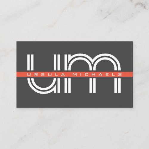 Bold minimalist initials and stripe  business card