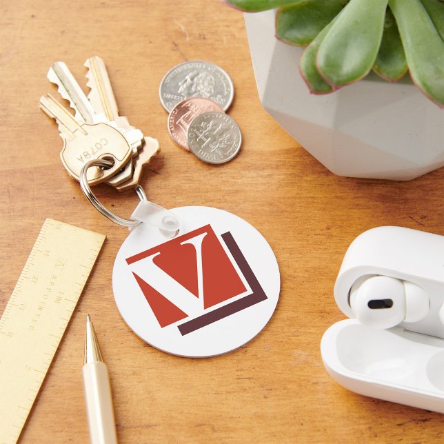 Bold Minimalist Letter V Monogram Keychain (Creator Uploaded)