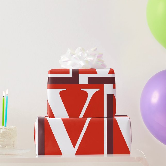 Bold Minimalist Letter V Monogram Wrapping Paper (Creator Uploaded)