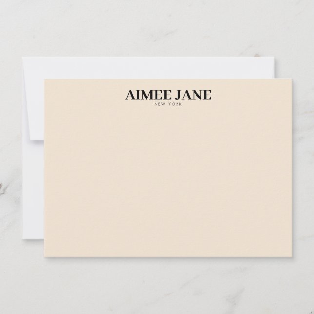 Bold Minimalist Luxury Boutique Dark Ivory  Note Card (Front)