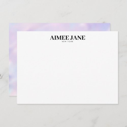 Bold Minimalist Luxury Boutique Holographic Note Card