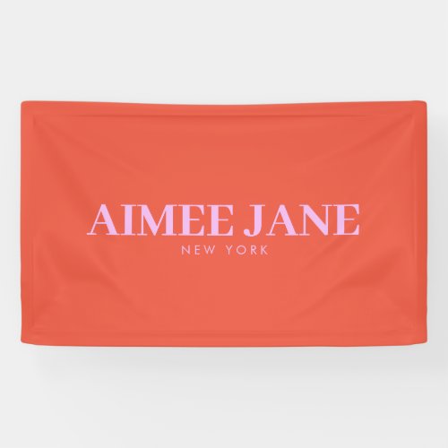 Bold Minimalist Luxury Boutique OrangePink Banner