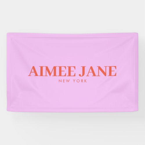 Bold Minimalist Luxury Boutique PinkOrange Banner