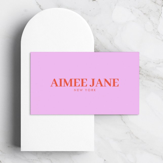 Bold Minimalist Luxury Boutique Pink/Orange Business Card (Creator Uploaded)