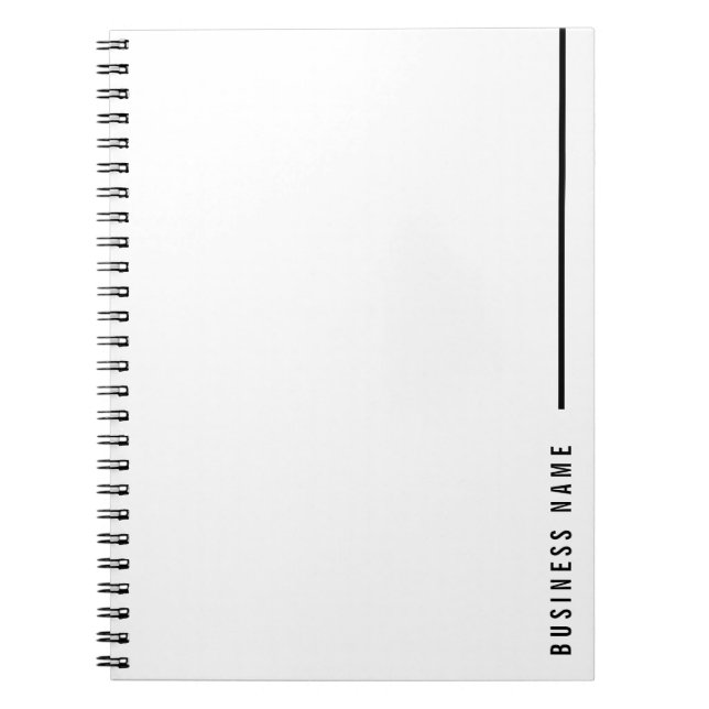 Bold Minimalist Modern Company Typography Business Notebook (Front)