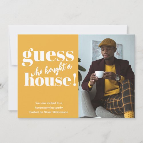 Bold Minimalist Photo Housewarming Party Invite