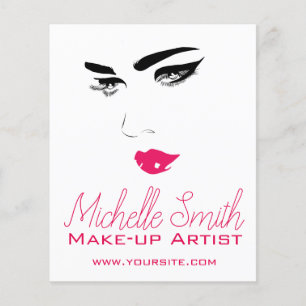 Bold Minimalist Pink Black Modern Makeup Artist  Flyer