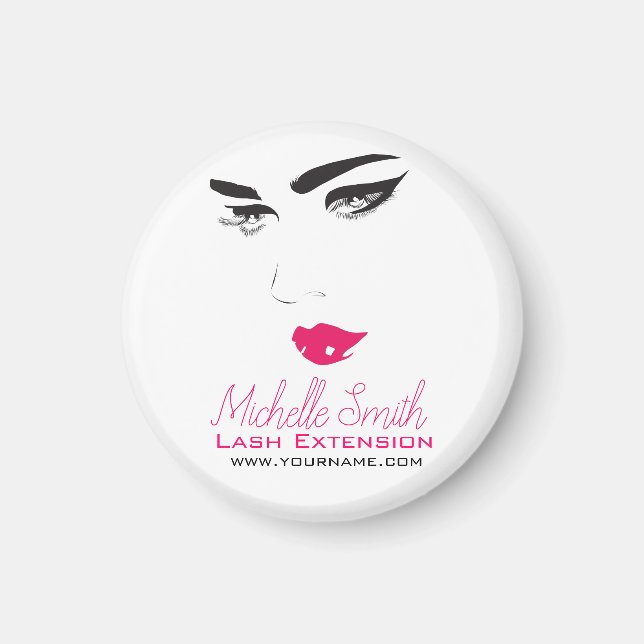 Bold Minimalist Pink Black Modern Makeup Artist  Magnet (Front)