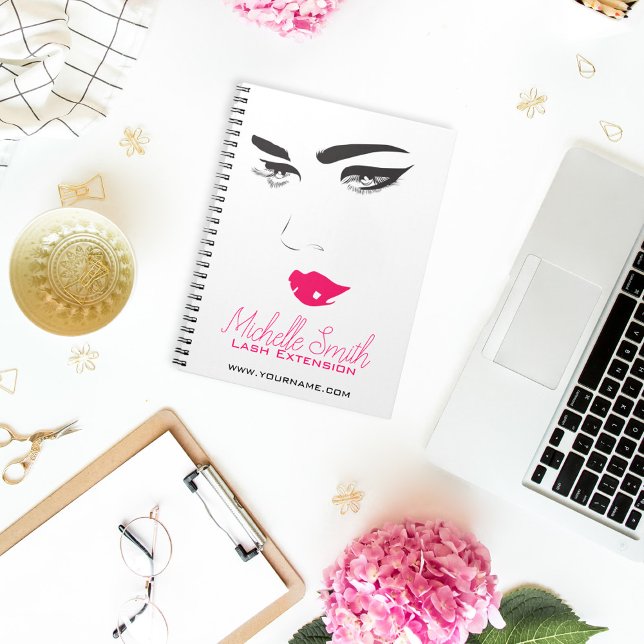 Bold Minimalist Pink Black Modern Makeup Artist  Notebook (Creator Uploaded)