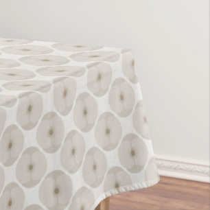 Bold Minimalist Poppy Textured Floral Cream Tablecloth