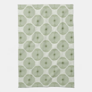 Bold Minimalist Poppy Textured Floral Green Kitchen Towel