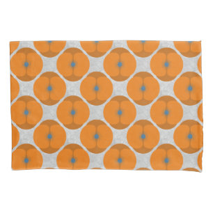 Bold Minimalist Poppy Textured Floral Orange Pillow Case