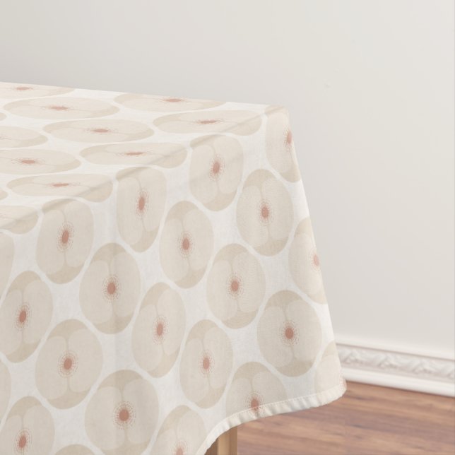 Bold Minimalist Poppy Textured Floral Pink Tablecloth (In Situ)