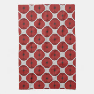 Bold Minimalist Poppy Textured Floral Red Kitchen Towel