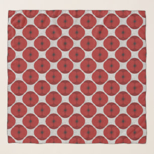 Bold Minimalist Poppy Textured Floral Red Scarf