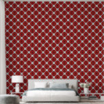 Bold Minimalist Poppy Textured Floral Red Wallpaper