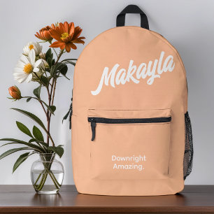 Bold Minimalist Typography Name Printed Backpack
