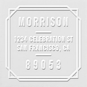 Bold Minimalist Typography Return Address Embosser