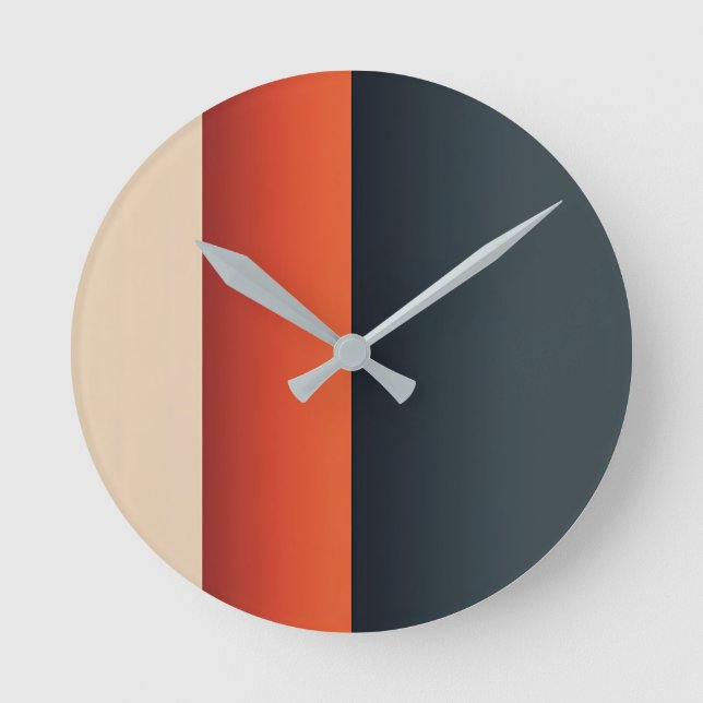 Bold Minimalist Vertical Stripes Wall Clock (Front)