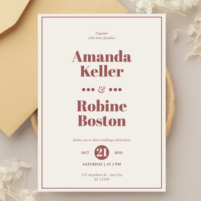 Bold Minimalist Wedding Invitation (Creator Uploaded)