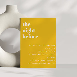 Bold Minimalist Yellow Simple Rehearsal Dinner Invitation