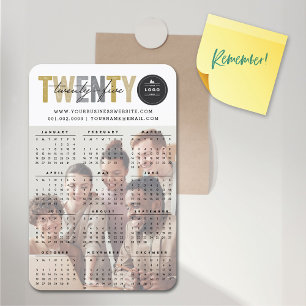 Bold Mix Typography 2025 Modern Calendar Photo Magnet