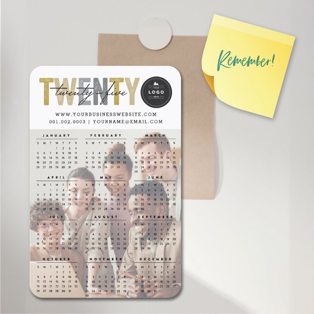 Bold Mix Typography 2025 Modern Calendar Photo Magnet (Bold Mix Typography 2025 Modern Calendar Photo Flexible Magnet @ fat_fa_tin)