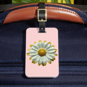 Bold MOD Daisy Flower - Floral Spring Summer Pink Luggage Tag