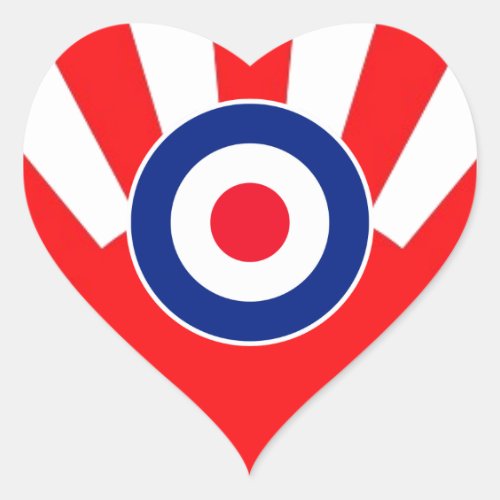 Bold MOD Target Roundel on Burst Japan Heart Sticker