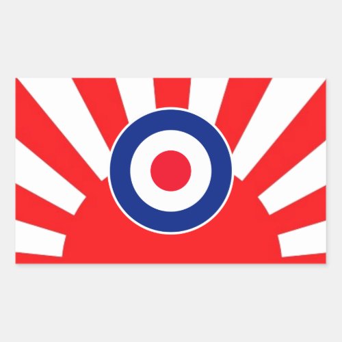 Bold MOD Target Roundel on Burst Japan Rectangular Sticker