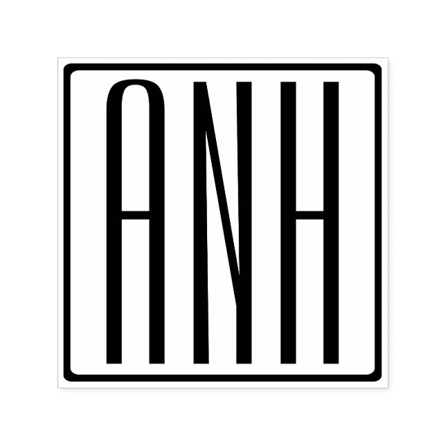 Bold Modern 3 Initials Monogram Self-inking Stamp (Design)