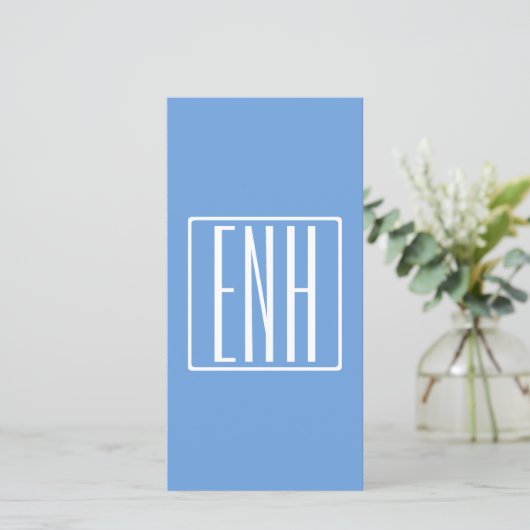 Bold Modern 3 Initials Monogram | Soft Blue (Standing Front)