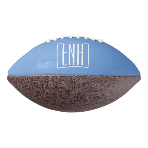 Bold Modern 3 Initials Monogram  Soft Blue Football