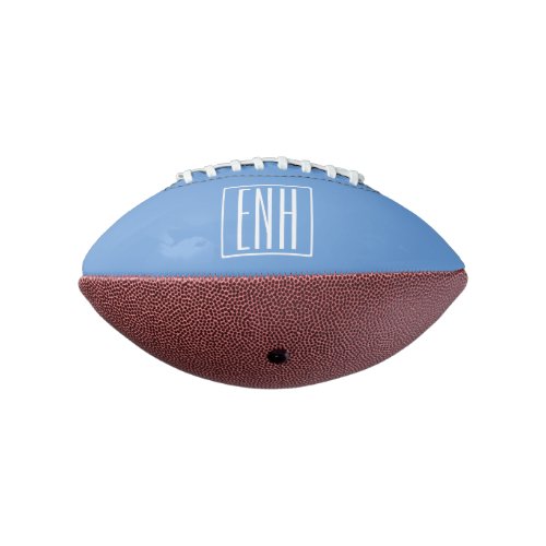 Bold Modern 3 Initials Monogram  Soft Blue Football