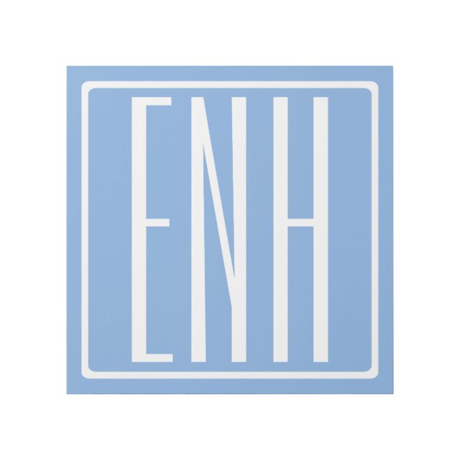 Bold Modern 3 Initials Monogram | Soft Blue Gallery Wrap (Front)