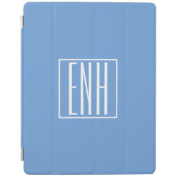 Bold Modern 3 Initials Monogram | Soft Blue iPad Smart Cover