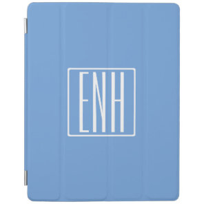 Bold Modern 3 Initials Monogram | Soft Blue iPad Smart Cover