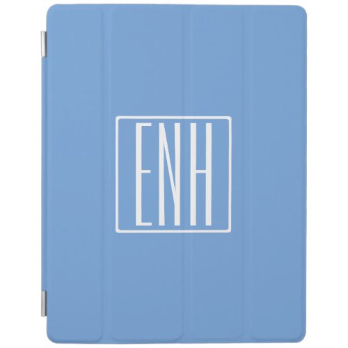 Bold Modern 3 Initials Monogram  Soft Blue iPad Smart Cover